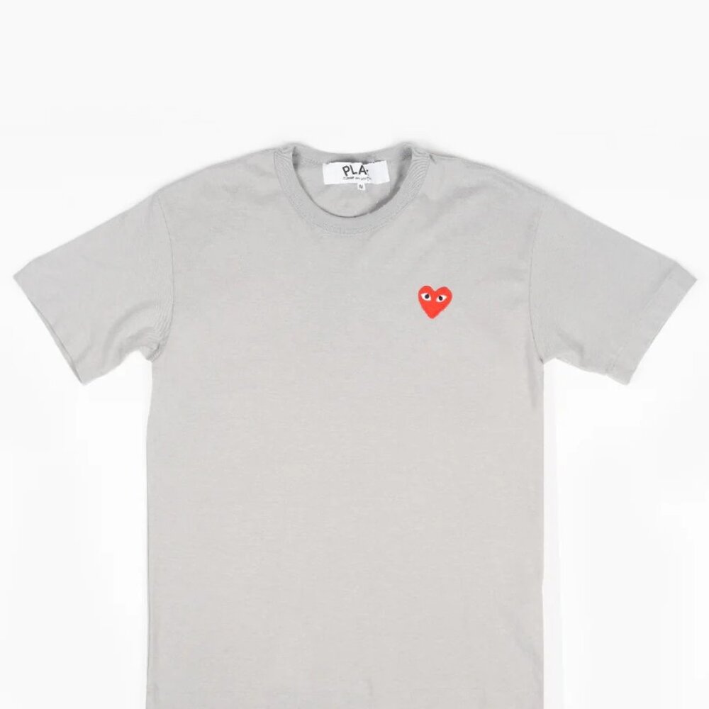 Comme des Garcons Gray T-Shirt with Red Heart